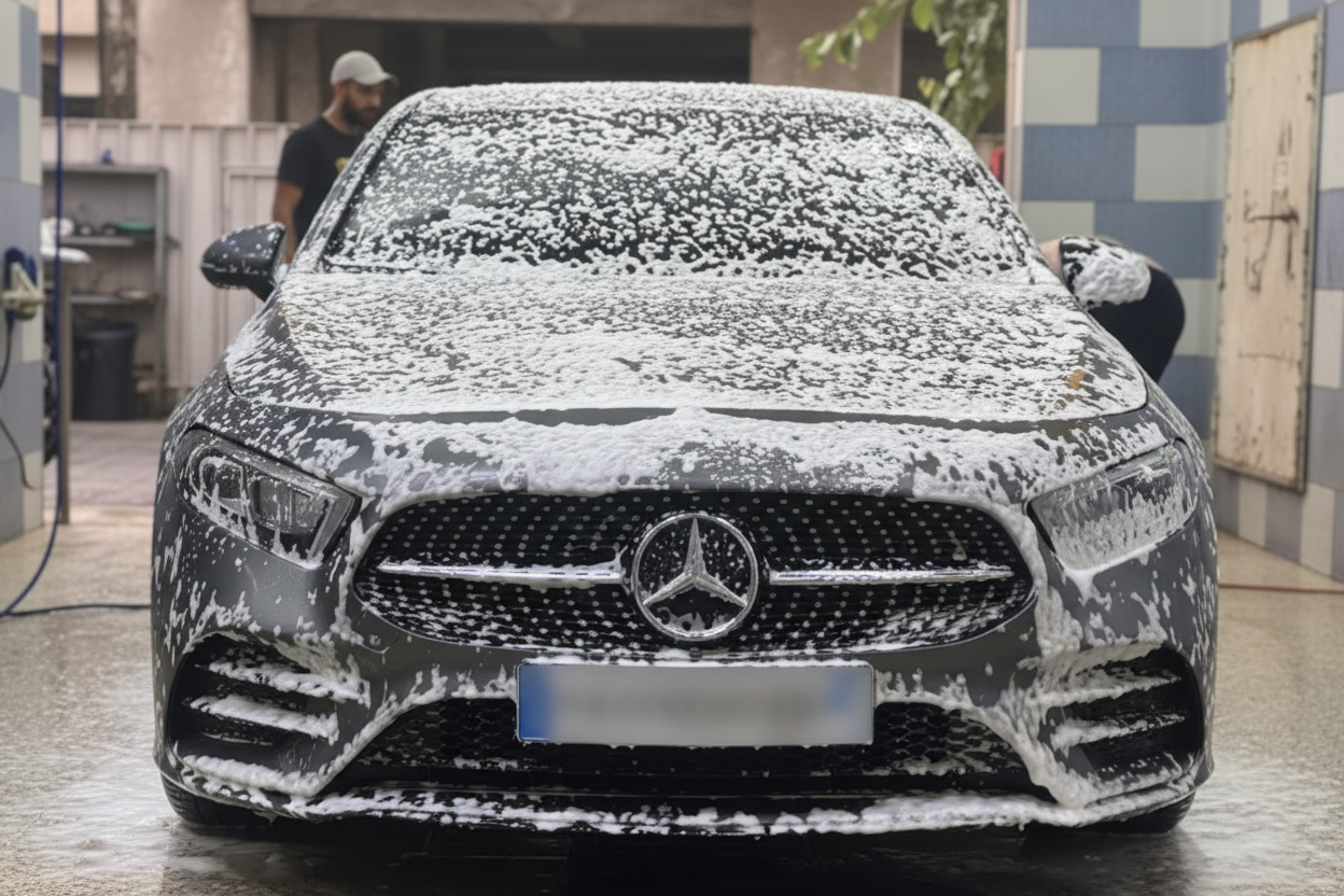 Mercedes recadrée avec mousse